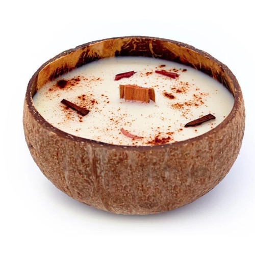 Detail produktu Svíčka v kokosu - vůně Jablko a skořice Svíčka v