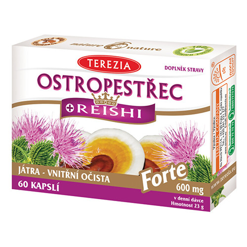 Detail produktu TEREZIA Ostropestřec + reishi forte 60 kapslí TEREZIA Ostropestřec
